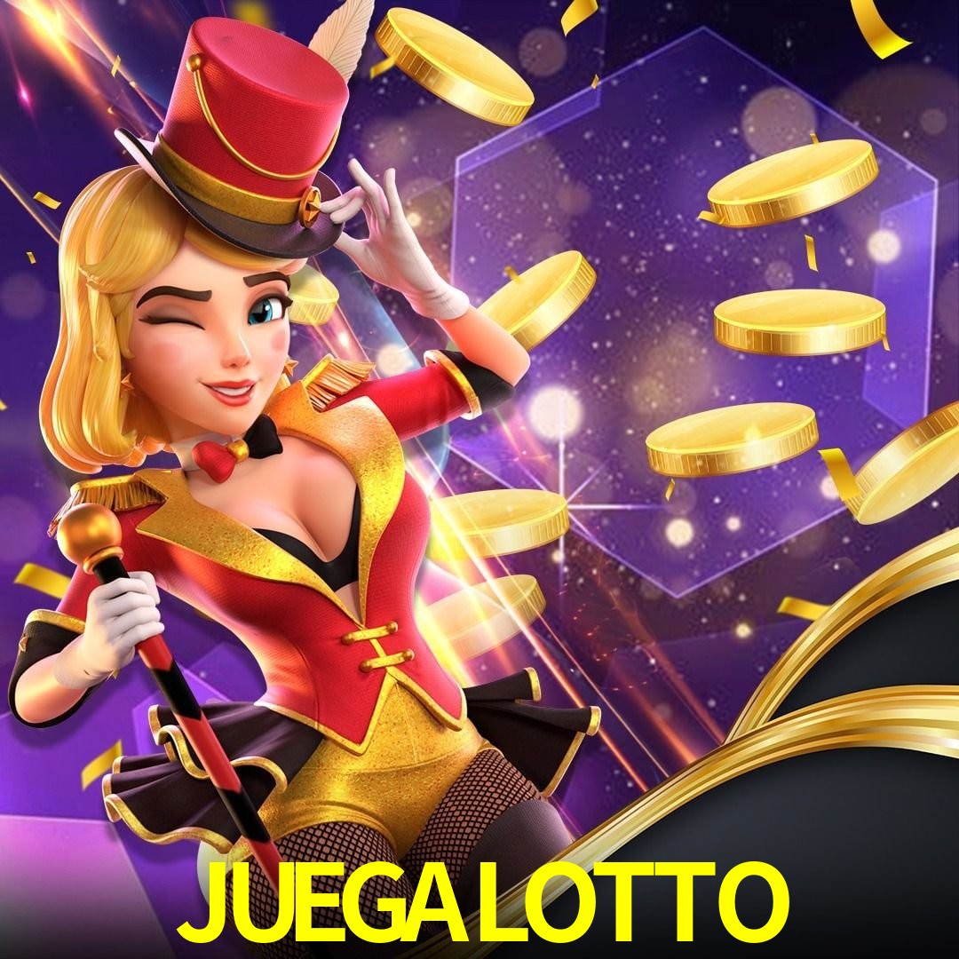 Una escena digital vívida inspirada en casino con JUEGALOTTO mostrado prominentemente, luces brillantes, fichas, cartas y acentos dorados.